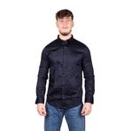 Armani Exchange Erkek Smart Stretch Saten Günlük Gömlek, Mavi, S