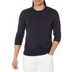 Armani Exchange Erkek yuvarlak yaka, ön işlemeli Sur Ton logolu kazak, lacivert, S
