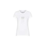 Armani Exchange Kadın Arte Sella, Foil Monogram Logo T-Shirt, beyaz (Optic White), S