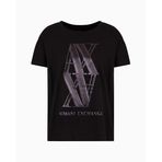Armani Exchange Kadın Arte Sella, Makro Folyo Logolu Tişört, Siyah, L