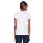 Armani Exchange Kadın Basic Tişört Logo On Bust T-Shirt, Beyaz, L