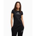 Armani Exchange Kadın bisiklet yaka Slim Fit suni elmas A|x logolu tişört, Siyah, S