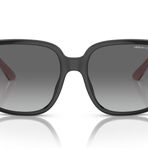 Armani Exchange Kadın Güneş Gözlüğü Parlak Siyah Çerçeve, Gradyan Gri Lensler, 56MM, Parlak Siyah, Large