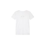 Armani Exchange Kadın Kısa Kollu Ön Strassed Monogram Tişört, beyaz (Optic White), XS