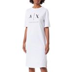Armani Exchange Kadın Organik Kumaş, Logo T Günlük Elbise, Op. Beyaz, XS