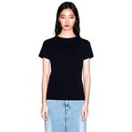 Armani Exchange Kadın Rhine Stone Big On Tone Logo Simple T-Shirt, Siyah, L