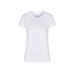Armani Exchange Kadın Slim Fit Textured Signature Logo Tee T-Shirt, beyaz (Optic White), L