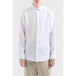 Armani Exchange Keten Regular Fit Düz Yaka Gömlek Erkek Gömlek XM001221 AF14619 U0001 - Beyaz