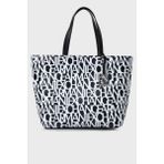 Armani Exchange Logolu Fermuarlı Çanta Bayan Çanta 942650 2R709 42520 - Siyah - Beyaz