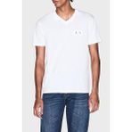 Armani Exchange Logolu Pamuklu Regular Fit V Yaka T Shirt Erkek T Shirt XM002179 AF12308 U0009 - Beyaz - XL