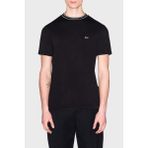 Armani Exchange Logolu Regular Fit Şerit Detaylı Bisiklet Yaka T Shirt Erkek T Shirt XM002484 AF21936 UC001 - Siyah