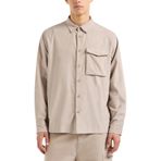 Armani Exchange Loose Fit Bej Düz Erkek Gömlek 6DZC11 ZNIWZ 17AB