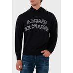 Armani Exchange Pamuk ve Yün Karışımlı Regular Fit Logolu Kapüşonlu Kazak Erkek Kazak 6DZM2Y ZM4NZ 1510 - Lacivert - S