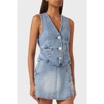 Armani Exchange Pamuklu Regular Fit V Yaka Kot Yelek Bayan YELEK XW002263 AF21338 MB001