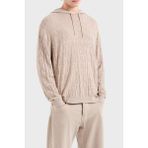 Armani Exchange Regular Fit Kapüşonlu Yaka Örme Kazak Erkek Kazak 6DZM1B ZM4DZ 17AB - Krem - XL