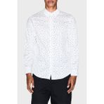 Armani Exchange Tamamı Logolu Pamuklu Regular Fit Uzun Kollu Gömlek Erkek Gömlek XM001942 AF19194 F0027 - XL - Beyaz