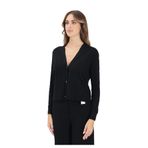 Armani Exchange V Yaka Logo Detaylı Hırka, L, XW001315 AF16619, Siyah, Kadın
