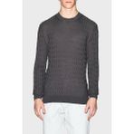 Armani Exchange Yün Karışımlı Regular Fit Bisiklet Yaka Dalgalı Dokuma Kazak Erkek Kazak XM001560 AF11982 F8034 - Gri