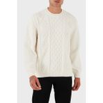 Armani Exchange Yün Karışımlı Regular Fit Bisiklet Yaka Örgülü Kazak Erkek Kazak XM001331 AF13776 U0009 - Beyaz - XL