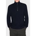 Armani Exchange Yün Karışımlı Relaxed Fit Yarım Fermuarlı Dik Yaka Kazak Erkek Kazak XM001332 AF13776 UB101 - Lacivert