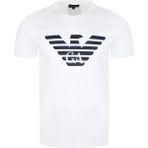 Armani Logo Baskılı Pima Jarse Tişört - Beyaz - 2XL