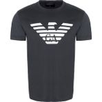 Armani Logo Baskılı Pima Jarse Tişört - Koyu Gri - XL