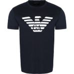 Armani Logo Baskılı Pima Jarse Tişört - Lacivert - XL