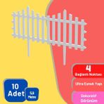 Armarks 10 Adet 5,9 Metre Plastik Bahçe Çiti, Plastik Dekoratif Bahçe Çiti, 59 cm Bahçe Çiti, Beyaz Bahçe Çiti