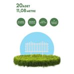 Armarks Dekoratif Bahçe Çiti Plastik Çit 20 Adet (11,80metre) 39cm X 59cm - Beyaz