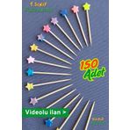 Armashine 150 Adet Dekoratif Yıldız Parti Kürdanı 6 Cm - Renkli Yıldız Doğum Günü Kokteyl Süslü Kurdan - 10mm