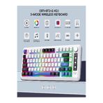 Armasse Yeni HXSJ L400 81 tuşlu 3 modlu oyun kablosuz klavye ergonomik Rgb arkadan aydınlatmalı taşınabilir membran klavye kablosuz