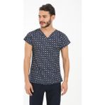 Arme Medikal Likralı Cerrahi, Doktor, Hemşire, Veteriner, Dişçi, Desenli, Koyu Renkli Forma Tek Üst Scrubs - 2XL - Lacivert