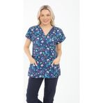 Arme Medikal Likralı Cerrahi, Doktor, Hemşire, Veteriner, Dişçi, Desenli, Renkli Forma Tek Üst Scrubs - Baykuş - XS