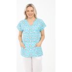Arme Medikal Likralı Cerrahi, Doktor, Hemşire, Veteriner, Dişçi, Desenli, Renkli Forma Tek Üst Scrubs - XL