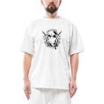 Armed Skeleton Gangsta Oversize Beyaz Tişört