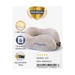 Armegeda 212 Visco Seyahat Yastığı – Ergonomik Boyun Destekli – KREM Kadife ARM-SYH-212-KREM