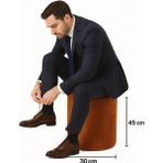 Armegeda 30X30X45 Yuvarlak Babyface Kumaş Puf – Salon, Yatak Odası, Makyaj Masası Pufu - Kiremit - 30x30x45 cm