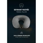 Armegeda Sıradışı Tasarımlar Armegeda Visco, Seyahat, Boyun, Yastığı, Rahat, Uyku, Gri Kadifemsi