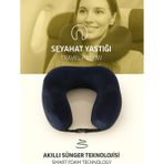 Armegeda Sıradışı Tasarımlar Armegeda Visco, Seyahat, Boyun, Yastığı, Rahat, Uyku, LACİVERT-212, Kadifemsi