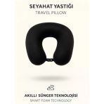 Armegeda Sıradışı Tasarımlar Ortopedik Visco, Seyahat, Boyun, Yastığı, Rahat, Uyku, Siyah Kadifemsi
