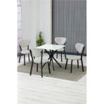 Armens Life Mobilya, Lojistik & Elektronik Ticaret Armens Life Mobilya, Lojistik & Elektronik Ticaret Elma Cafe, Restorant Mutfak Masasandalye Takımı, 4 Sandalye 1 Sabit Beyaz Masa 70X70 Keten