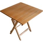 Armes Ev Concept Ahşap Katlanabilir Mutfak, Balkon, Ev ve Kamp Masası 60X60 cm - Portatif Kare Masa - Naturel - 60 x 60