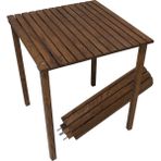 Armes Ev Concept Doğal Ahşap Roll-Up Kamp Masası - 50X50 cm Katlanır Portatif Piknik ve Balkon Masası (Ceviz Renk) - 50 x 50 cm