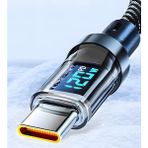 Armesse Dijital Göstergeli 120W Süper Hızlı Örgülü USB To Type C Şarj Kablosu 2 Metre