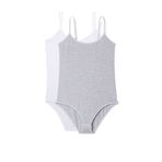 Armin Loretta 2 Adet İp Askılı Kadın Çıtçıtlı Body Beyaz ve Gri