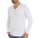 Armin Loretta 6 Adet Fanila Beyaz 485 Yıldız Erkek Bambu Uzun Kol T-Shirt