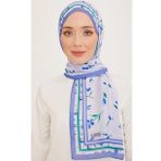 Armine 10008-14 Lila Karma Çiçek Desen Trend Şal