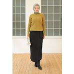 Armine 24KTD301 Trend Bisiklet Yaka Düğme Detaylı Yağ Yeşili Triko Bluz