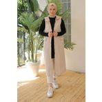 Armine 24YT549 Trend Kapitone Görünümlü Bej Bahar Yeleği