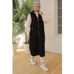 Armine 24YT549 Trend Kapitone Görünümlü Siyah Bahar Yeleği
